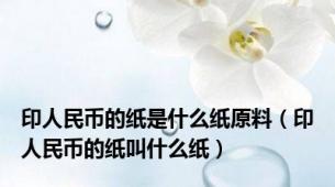 印人民币的纸是什么纸原料（印人民币的纸叫什么纸）