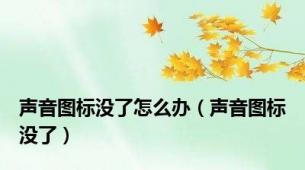 声音图标没了怎么办（声音图标没了）