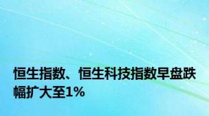 恒生指数、恒生科技指数早盘跌幅扩大至1%