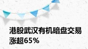 港股武汉有机暗盘交易涨超65%