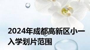 2024年成都高新区小一入学划片范围