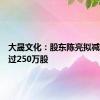 大晟文化：股东陈亮拟减持不超过250万股