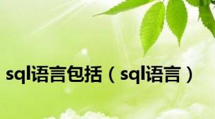 sql语言包括（sql语言）