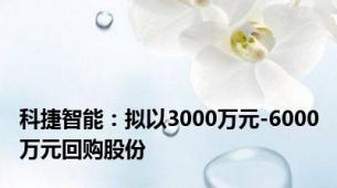 科捷智能：拟以3000万元-6000万元回购股份