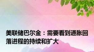 美联储巴尔金：需要看到通胀回落进程的持续和扩大