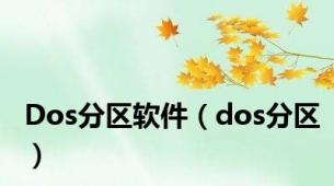 Dos分区软件（dos分区）