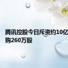 腾讯控股今日斥资约10亿港元回购260万股