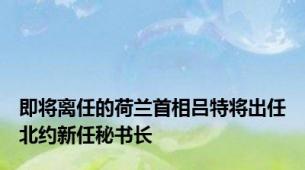 即将离任的荷兰首相吕特将出任北约新任秘书长