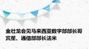 金壮龙会见马来西亚数字部部长哥宾星、通信部部长法米