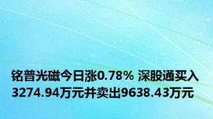 铭普光磁今日涨0.78% 深股通买入3274.94万元并卖出9638.43万元