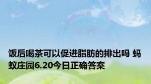 饭后喝茶可以促进脂肪的排出吗 蚂蚁庄园6.20今日正确答案