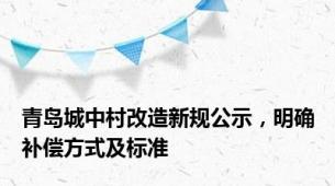 青岛城中村改造新规公示，明确补偿方式及标准