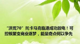 “洪荒70”托卡马克临港成功放电！可控核聚变商业逐梦，能量奇点何以争先