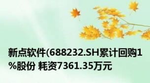 新点软件(688232.SH累计回购1%股份 耗资7361.35万元