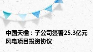 中国天楹：子公司签署25.3亿元风电项目投资协议