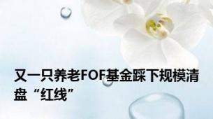 又一只养老FOF基金踩下规模清盘“红线”