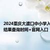 2024重庆大渡口中小学入学报名结果查询时间+官网入口