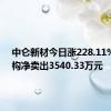 中仑新材今日涨228.11% 四机构净卖出3540.33万元