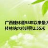 广西桂林遭98年以来最大洪峰 桂林站水位超警2.55米