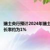 瑞士央行预计2024年瑞士经济增长率约为1%