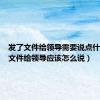 发了文件给领导需要说点什么（发文件给领导应该怎么说）