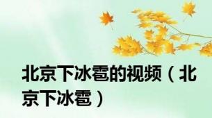 北京下冰雹的视频（北京下冰雹）