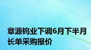 章源钨业下调6月下半月长单采购报价