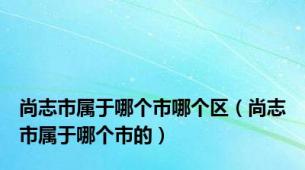 尚志市属于哪个市哪个区（尚志市属于哪个市的）