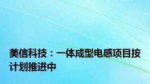 美信科技：一体成型电感项目按计划推进中