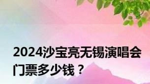 2024沙宝亮无锡演唱会门票多少钱？