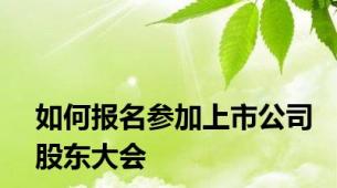 如何报名参加上市公司股东大会