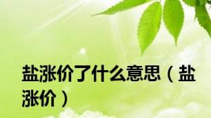 盐涨价了什么意思（盐涨价）