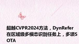 超越CVPR2024方法，DynRefer在区域级多模态识别任务上，多项SOTA