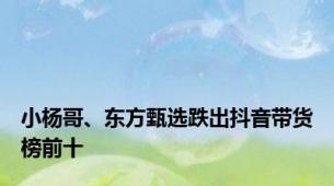 小杨哥、东方甄选跌出抖音带货榜前十