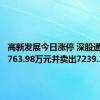 高新发展今日涨停 深股通买入8763.98万元并卖出7239.34万元