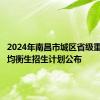 2024年南昌市城区省级重点高中均衡生招生计划公布