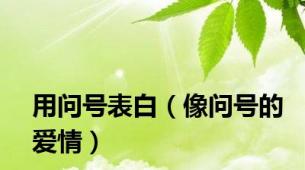 用问号表白（像问号的爱情）