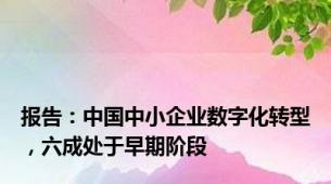 报告：中国中小企业数字化转型，六成处于早期阶段