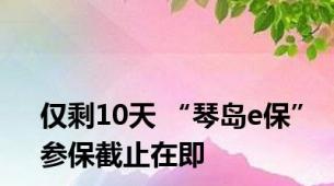 仅剩10天 “琴岛e保”参保截止在即