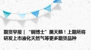 期货早报｜“铜博士”黑天鹅！上期所将研发上市液化天然气等更多期货品种