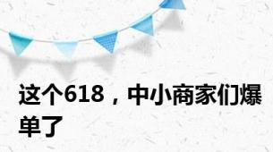 这个618，中小商家们爆单了