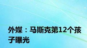 外媒：马斯克第12个孩子曝光