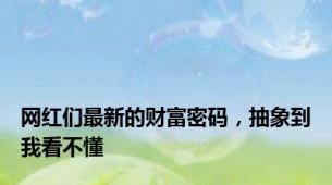 网红们最新的财富密码，抽象到我看不懂