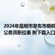 2024年昆明市发布市级机关遴选公务员职位表 附下载入口