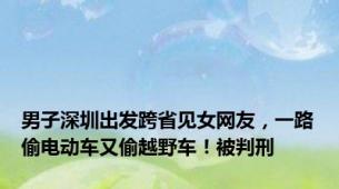 男子深圳出发跨省见女网友，一路偷电动车又偷越野车！被判刑