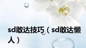 sd敢达技巧（sd敢达懒人）