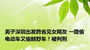 男子深圳出发跨省见女网友 一路偷电动车又偷越野车！被判刑