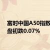 富时中国A50指数期货盘初跌0.07%