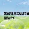 碳酸锂主力合约日内跌幅达6%