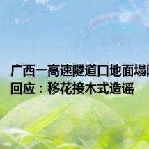 广西一高速隧道口地面塌陷 官方回应：移花接木式造谣